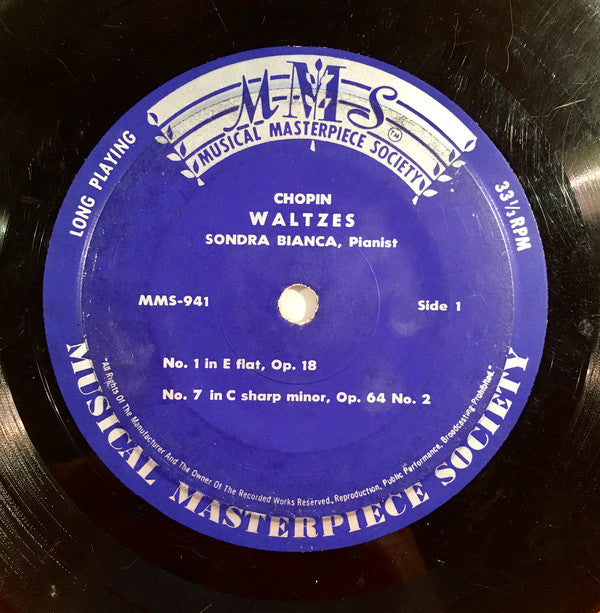 Chopin - Sondra Bianca - Waltzes Vinyl Singles