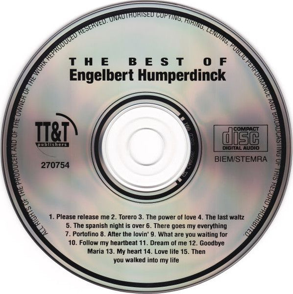 Engelbert Humperdinck - The Best Of (CD) Compact Disc Vinyl Very Good (VG) <br> Hoes Good Plus (G+)