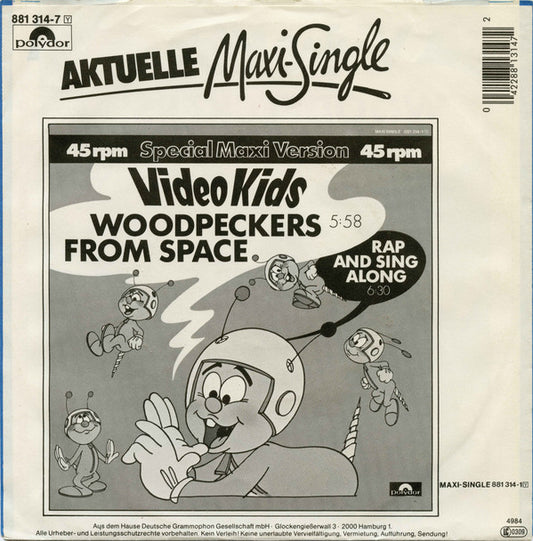 Video Kids - Woodpeckers From Space 39395 Vinyl Singles Vinyl Zeer Goed / Hoesje Goed "VINYLSINGLES.NL"