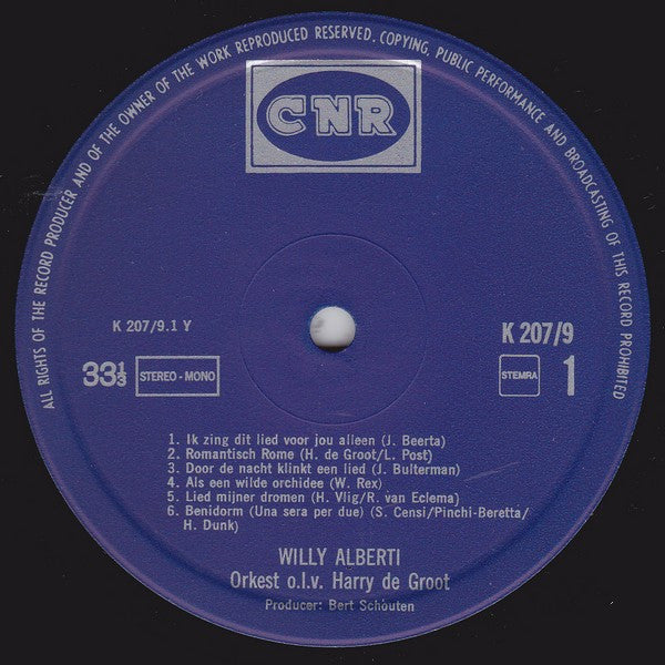 Willy Alberti - Ik Zing Dit Lied Voor Jou Alleen (LP) Vinyl LP Vinyl Very Good (VG) <br> Hoes Good Plus (G+)