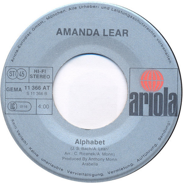 Amanda Lear - Queen Of China-Town 39496 Vinyl Singles Vinyl Very Good (VG) <br> Hoes Good Plus (G+)