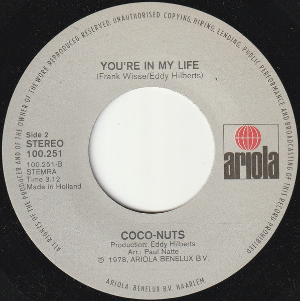Coco-nuts - A Tiny Little Love Song Vinyl Singles Vinyl Very Good (VG) <br> Hoes Good Plus (G+)