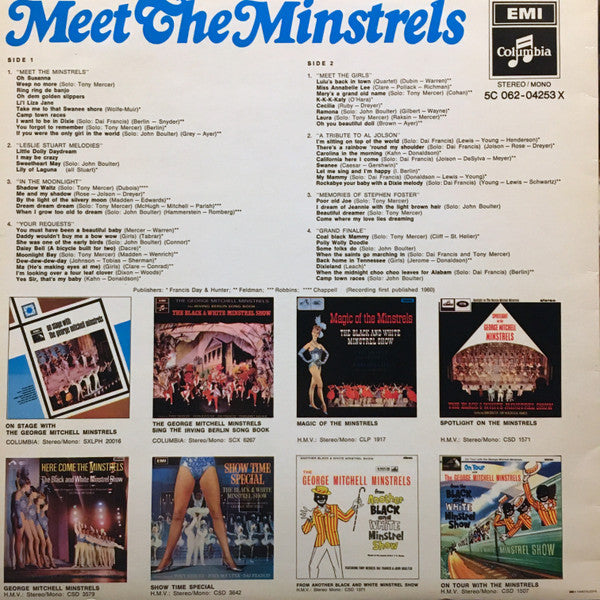 George Mitchell Minstrels - Meet The Minstrels (LP) Vinyl LP Vinyl Very Good (VG) <br> Hoes Good Plus (G+)