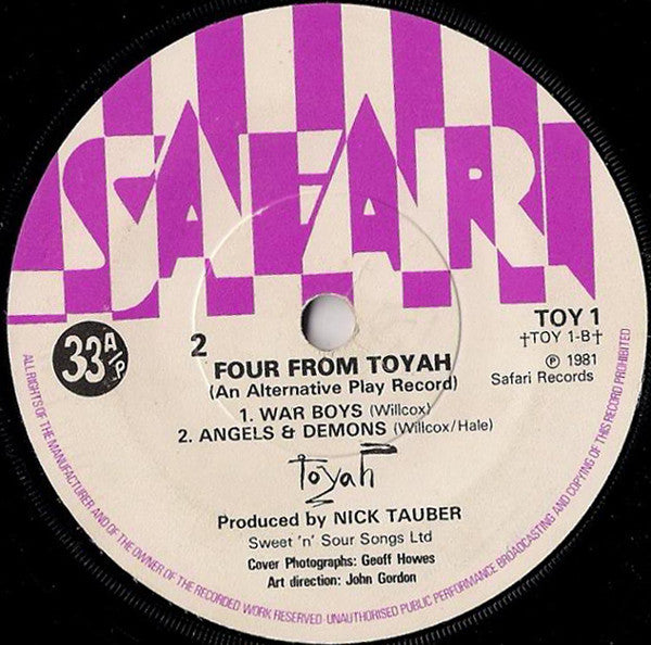Toyah - Four From Toyah Vinyl Singles Vinyl Very Good (VG) <br> Hoes Good Plus (G+)