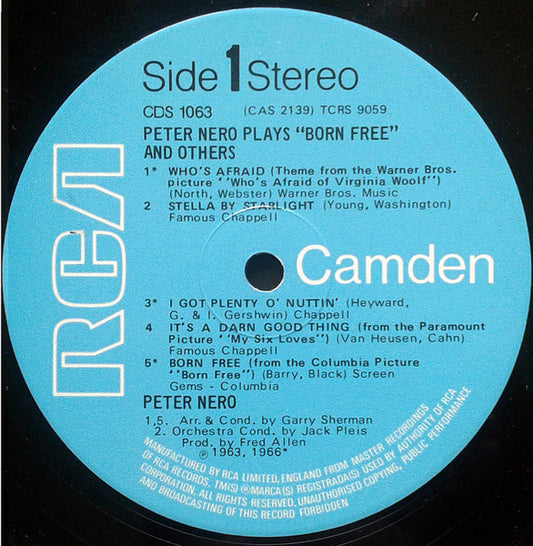 Peter Nero - Peter Nero Plays Born Free And Others (LP)