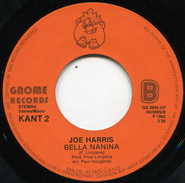Joe Harris - Waar De Zon En De Zee Elkaar Kussen Vinyl Singles Vinyl Goed / Hoes Goed