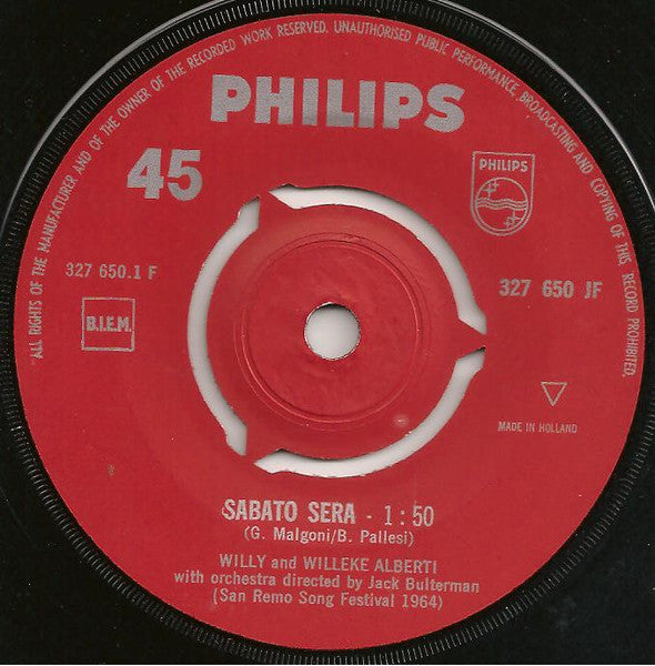 Willy En Willeke Alberti - Sabato Sera 30176 Vinyl Singles