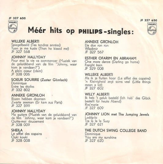 Willy En Willeke Alberti - Sabato Sera Vinyl Singles Vinyl Zeer Goed / Hoesje Goed "VINYLSINGLES.NL"