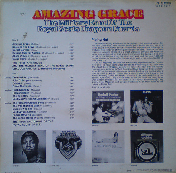Military Band Of The Royal Scots Dragoon Guards - Amazing Grace (LP) Vinyl LP Vinyl Very Good (VG) <br> Hoes Good Plus (G+)