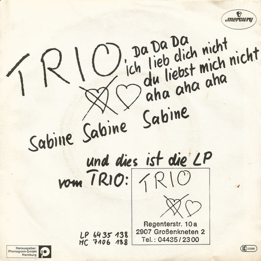 Trio - Da Da Da Ich Lieb Dich Nicht Du Liebst Mich Nicht Aha Aha Aha