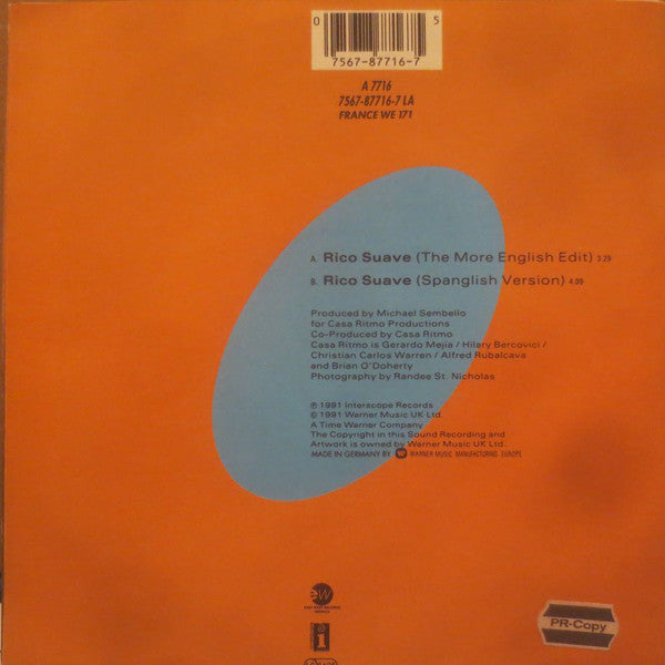 Gerardo - Rico Suave Vinyl Singles Vinyl Very Good (VG) <br> Hoes Good Plus (G+)