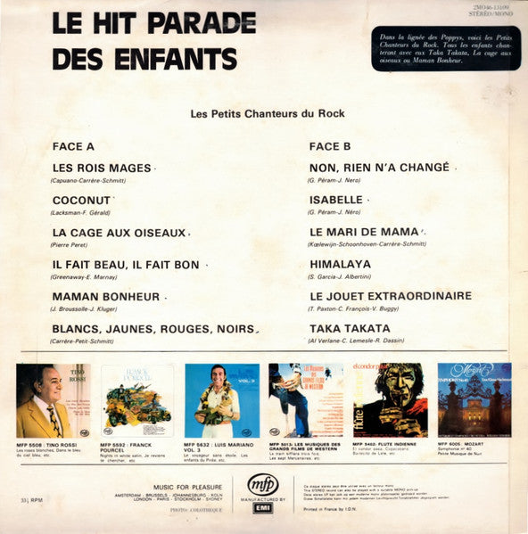 Les Petits Chanteurs Du Rock - Le Hit Parade Des Enfants (LP) Vinyl LP Vinyl Very Good (VG) <br> Hoes Good Plus (G+)