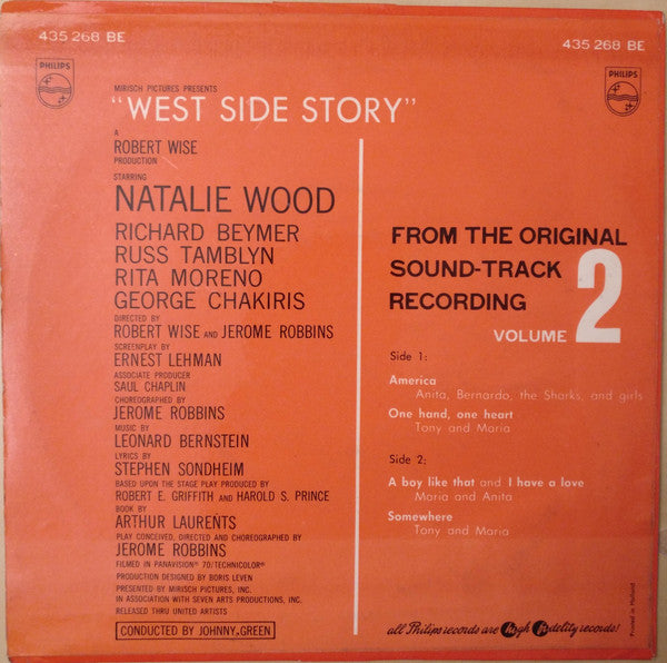 Leonard Bernstein - West Side Story - Vol.2 23053 Vinyl Singles EP Vinyl Very Good (VG) <br> Hoes Good Plus (G+)