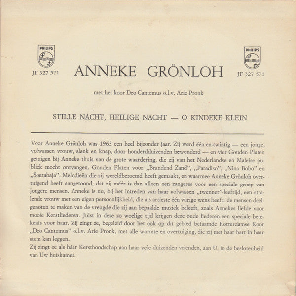 Anneke Grönloh - Stille Nacht, Heilige Nacht 22609 Vinyl Singles Vinyl Very Good (VG) <br> Hoes Good Plus (G+)