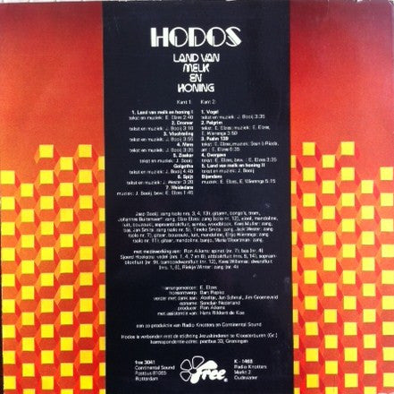 Hodos - Land Van Melk En Honing (LP) Vinyl LP Vinyl Very Good (VG) <br> Hoes Good Plus (G+)