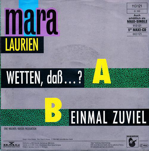 Mara Laurien - Wetten, Daß...? Vinyl Singles Vinyl Very Good (VG) <br> Hoes Good Plus (G+)