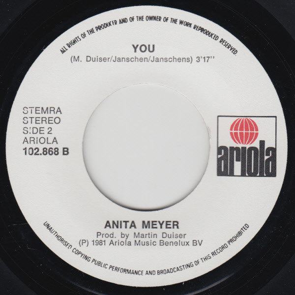 Anita Meyer - The Hurtin' Doesn't Go Away Vinyl Singles Vinyl Zeer Goed / Hoesje Goed "VINYLSINGLES.NL"
