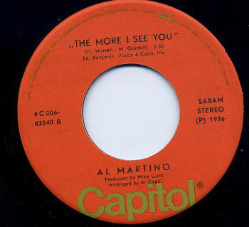 Al Martino - O Sole Mio (It's Now Or Never) Vinyl Singles Vinyl Very Good (VG) <br> Hoes Good Plus (G+)