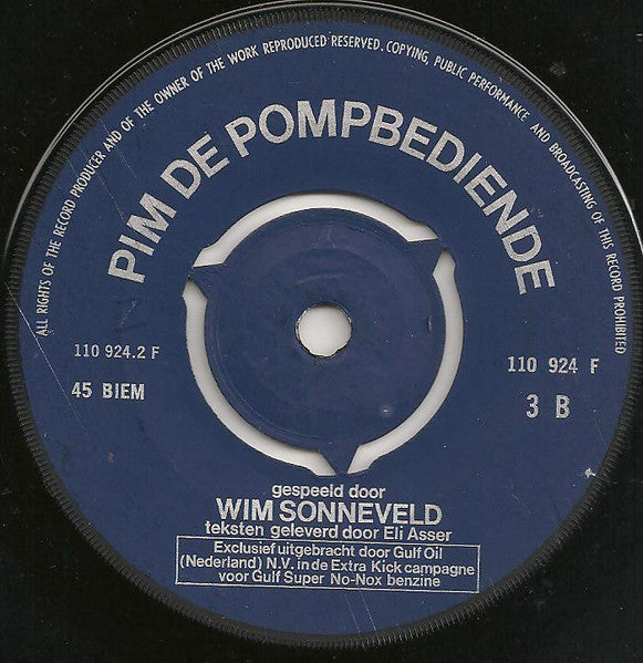 Wim Sonneveld - Een Extra Kick Van Wim Sonneveld * Vinyl Singles Vinyl Very Good (VG) <br> Hoes Good Plus (G+)