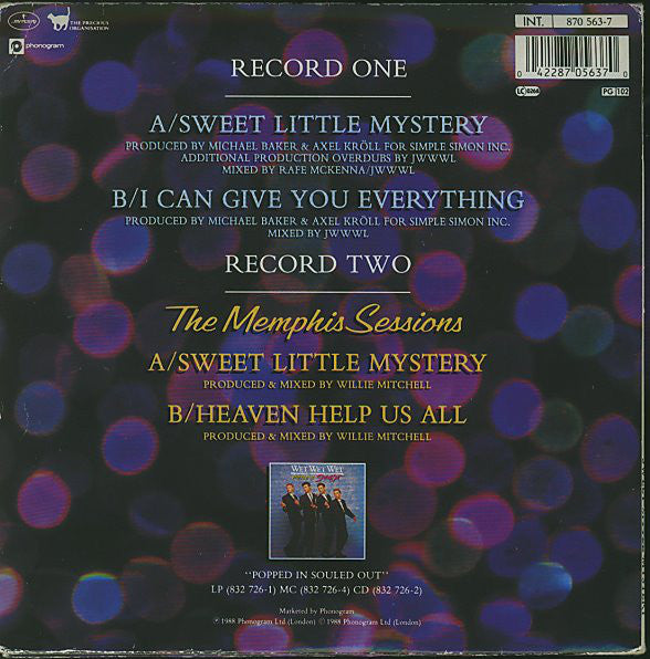 Wet Wet Wet - Sweet Little Mystery Vinyl Singles