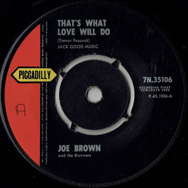 Joe Brown And The Bruvvers - That's What Love Will Do Vinyl Singles