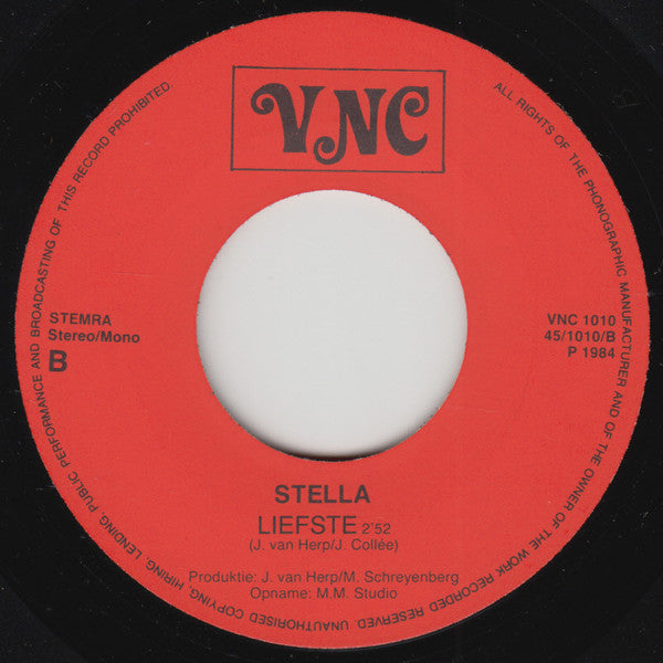Stella - Liefste 41229 Vinyl Singles Vinyl Very Good (VG) <br> Hoes Good Plus (G+)