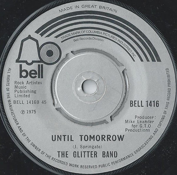 Glitter Band - The Tears I Cried Vinyl Singles Vinyl Very Good (VG) <br> Hoes Good Plus (G+)