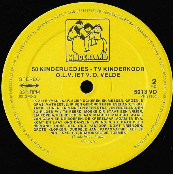 T.V. Kinderkoor - 50 Kinderliedjes 2 (LP) 50893 Vinyl LP Vinyl (VG) <br> Hoes (G+)
