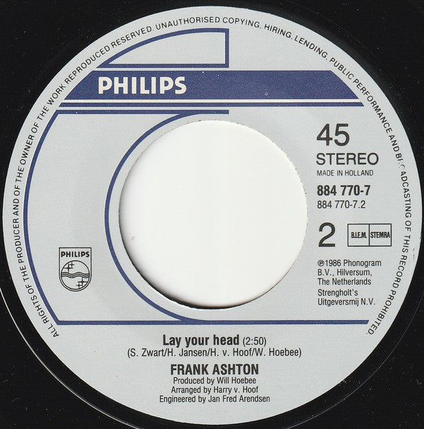 Frank Ashton - Roses Ain't Growing Anymore Vinyl Singles Vinyl Very Good (VG) <br> Hoes Generic