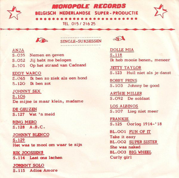 Anja - Nu Dans Je Nooit Meer Met Mij Vinyl Singles Vinyl Very Good (VG) <br> Hoes Good Plus (G+)