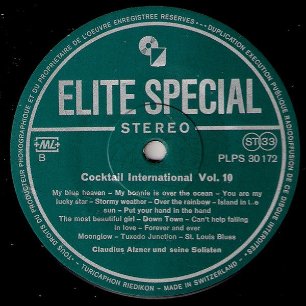 Various - Cocktail International Vol. ** (LP) Vinyl LP Vinyl Very Good (VG) <br> Hoes Good Plus (G+)