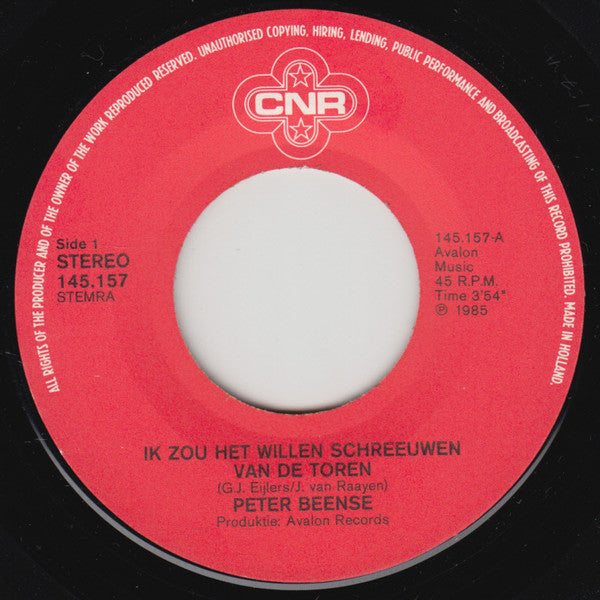 Peter Beense - Ik Zou Het Willen Schreeuwen Van De Toren 37551 Vinyl Singles