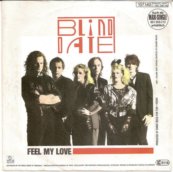 Blind Date - Your Heart Keeps Burning Vinyl Singles Vinyl Very Good (VG) <br> Hoes Good Plus (G+)