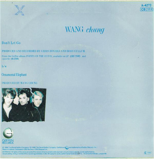 Wang Chung - Don't Let Go Vinyl Singles Vinyl Zeer Goed / Hoesje Goed "VINYLSINGLES.NL"