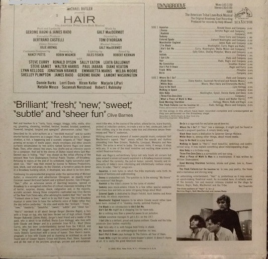 Various - Hair (The American Tribal Love-Rock Musical) (LP) Vinyl LP Vinyl Zeer Goed / Hoesje Goed "VINYLSINGLES.NL"