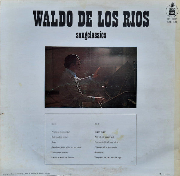 Waldo De Los Rios - Songclassics (LP) Vinyl LP Vinyl Very Good (VG) <br> Hoes Good Plus (G+)