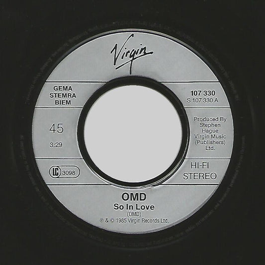 Orchestral Manœuvres In The Dark - So In Love Vinyl Singles Media: VG+ / Sleeve: G+ "VINYLSINGLES.NL"