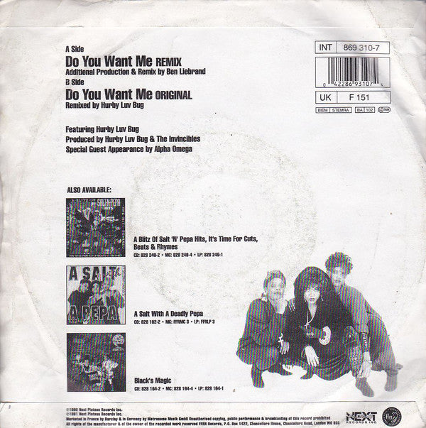 Salt 'N' Pepa - Do You Want Me Vinyl Singles Vinyl Goed / Hoes Sticker