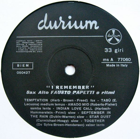 Fausto Papetti - I Remember (LP)