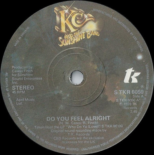 KC & The Sunshine Band - Do You Feel All Right Vinyl Singles Vinyl Goed / Hoes Generic