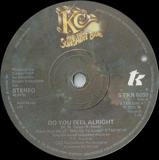 KC & The Sunshine Band - Do You Feel All Right Vinyl Singles Vinyl Zeer Goed / Hoesje Generic "VINYLSINGLES.NL"
