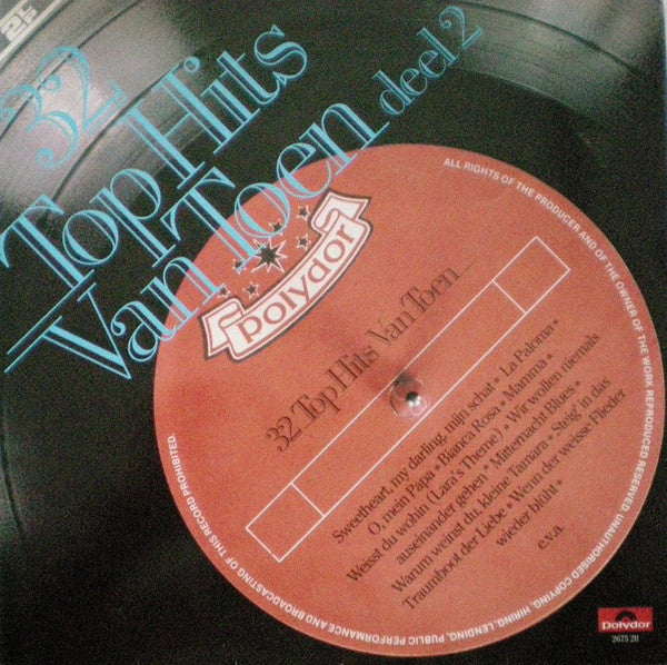 Various - ** Top Hits Van Toen Deel * (LP) Vinyl LP Vinyl Very Good (VG) <br> Hoes Good Plus (G+)