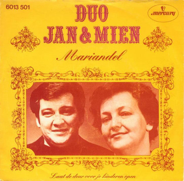 Duo Jan & Mien - Mariandel 43351 Vinyl Singles Vinyl Very Good (VG) <br> Hoes Good Plus (G+)