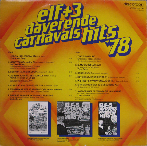 Various - Elf + 3 Daverende Carnavalshits '78 (LP) Vinyl LP