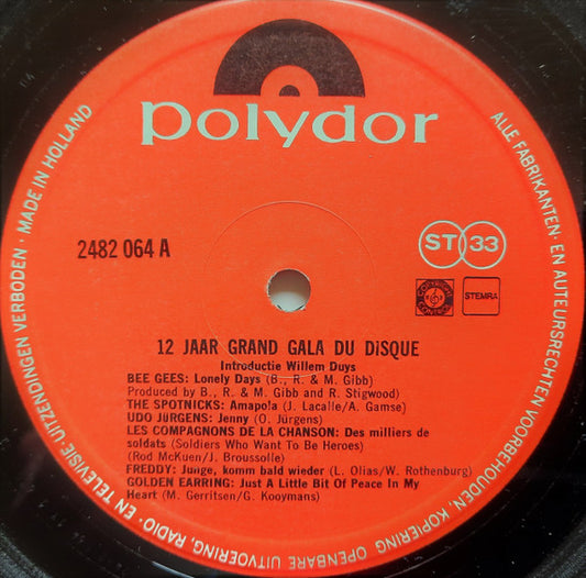 Various , Presentatie: Willem Duys - ** Jaar Grand Gala Du Disque (LP) Vinyl LP Vinyl Zeer Goed / Hoesje Goed "VINYLSINGLES.NL"