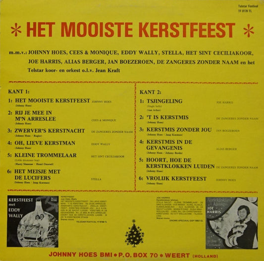 Various - Het Mooiste Kerstfeest (LP) Vinyl LP Vinyl Zeer Goed / Hoesje Goed "VINYLSINGLES.NL"