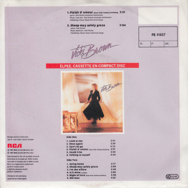 Vicki Brown Duet With Tommy Korberg - Plaisir D'Amour Vinyl Singles Vinyl Very Good (VG) <br> Hoes Good Plus (G+)
