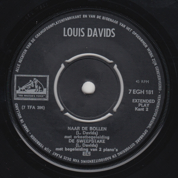 Louis Davids - De Olieman Heeft Een Fordje Opgedaan Vinyl Singles EP