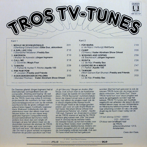 Various - Tros T.V. Tunes (LP) Vinyl LP