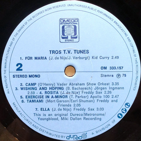 Various - Tros T.V. Tunes (LP) Vinyl LP